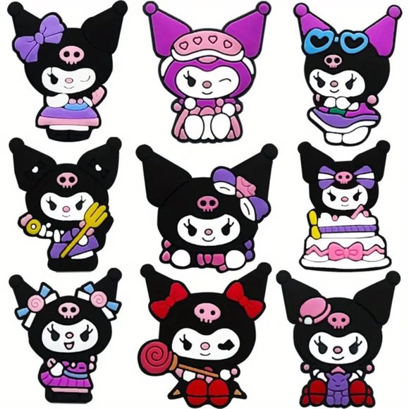 **NEW - 9 pcs** CUTE Sanrio Kuromi Shoe Charms for Your Crocs - Picture 3 of 8